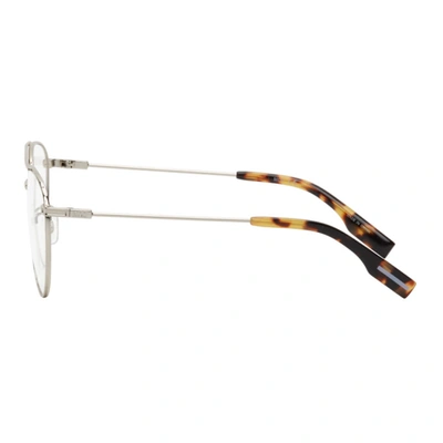 Shop Mcq By Alexander Mcqueen Silver Metal Pilot Glasses In 003 Silver