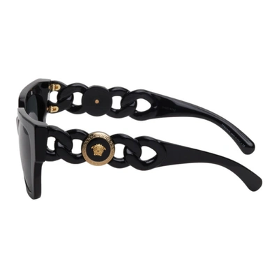 Shop Versace Black Square Medusa Sunglasses In Gb1/87 Black