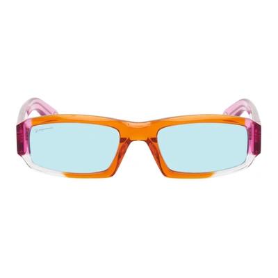 Shop Jacquemus Orange 'les Lunettes Altu' Sunglasses In 070 Multi-o