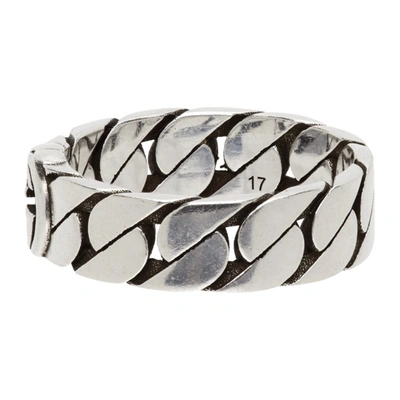 Shop Gucci Silver Wide Interlocking G Ring In 0728 Semi Shiny Silv