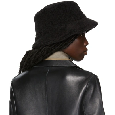Shop Stand Studio Black Faux-shearling Wera Bucket Hat In 89900 Black