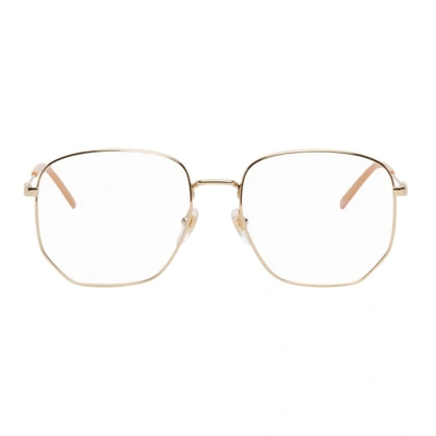 Gucci Gold Gg0396 Glasses In 001 Gold | ModeSens
