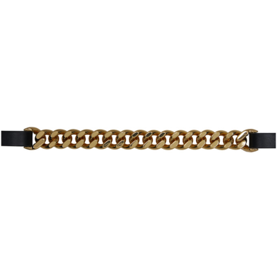 Shop Tom Ford Black Leather Iconic Chain Hip Belt In U9000 Black