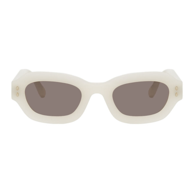 Shop Isabel Marant White Rectangular Sunglasses In 0szj Ivory