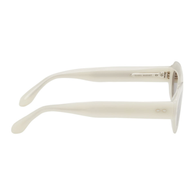 Shop Isabel Marant White Rectangular Sunglasses In 0szj Ivory