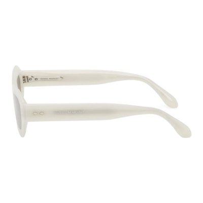 Shop Isabel Marant White Rectangular Sunglasses In 0szj Ivory