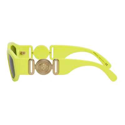 Shop Versace Yellow Medusa Biggie Sunglasses