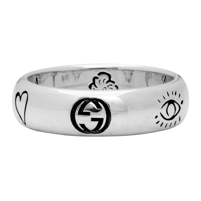 Shop Gucci Silver 'blind For Love' Ring In 0701 Argento Aureco