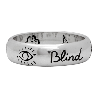 Shop Gucci Silver 'blind For Love' Ring In 0701 Argento Aureco