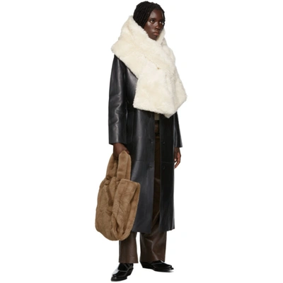 Shop Stand Studio Off-white Faux-fur Jayla Scarf In 96000 Off White