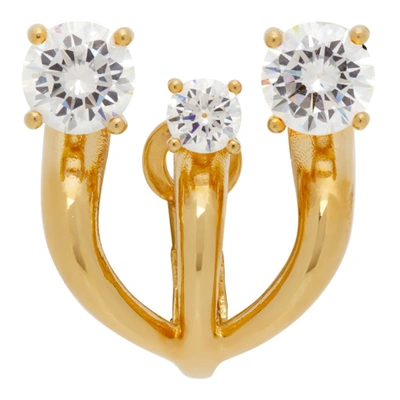 Shop Panconesi Gold Constellation Trinity Single Earring In Gold/crystals