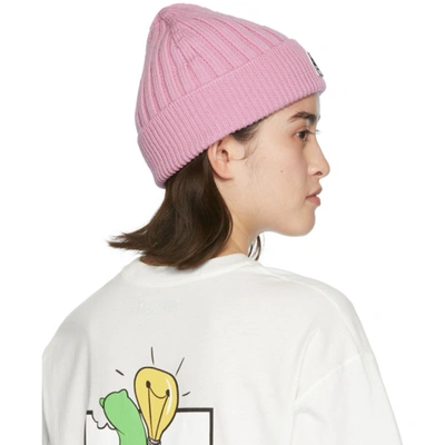 Shop Opening Ceremony Pink Wool Box Logo Beanie In Pink Lady/off White