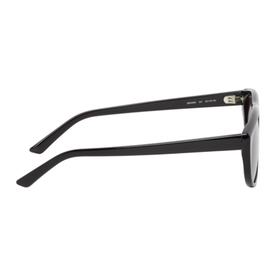 Shop Balenciaga Black Flat Top Wrap Sunglasses In 001 Black