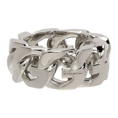 Shop Givenchy Silver G Chain Ring In 040-silvery