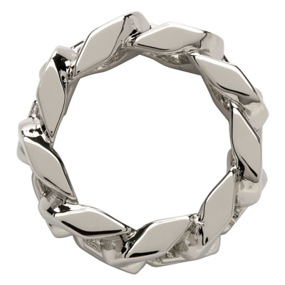 Shop Givenchy Silver G Chain Ring In 040-silvery