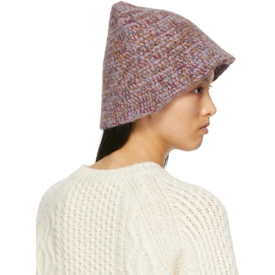 Shop Re/done Multicolor Crochet Tulip Hat In Amethyst Multi