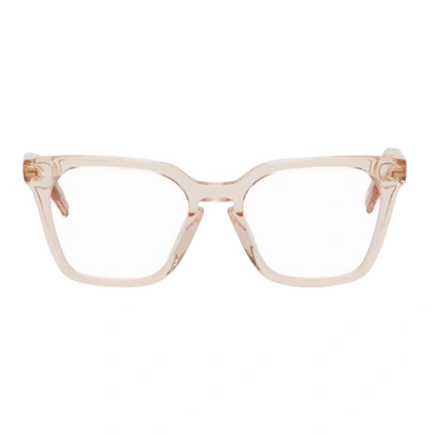 Shop Mcq By Alexander Mcqueen Pink Squared Glasses In 003 Nude