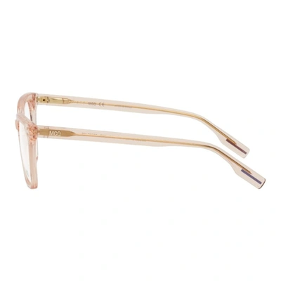 Shop Mcq By Alexander Mcqueen Pink Squared Glasses In 003 Nude