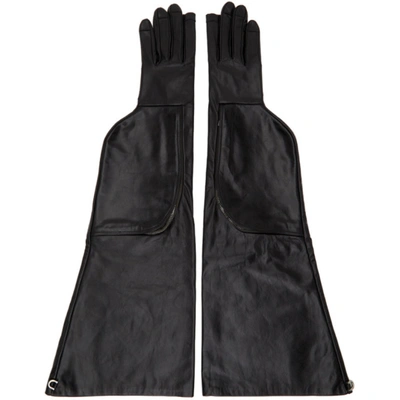 Shop Rick Owens Black Jumbo Cargo Gloves In 09 Black