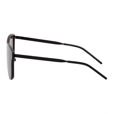 Shop Saint Laurent Black Over Mask Sl 51 Sunglasses In 001 Black