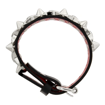 Shop Christian Louboutin Loubilink Bracelet In Bk65 Black/silver