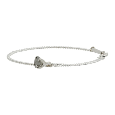 Shop Pearls Before Swine Silver Spliced Raw Diamond Bracelet In 925 Silver/white Dia
