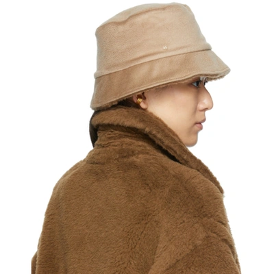 Shop Max Mara Beige Camel Silk Bucket Hat In 001 Camel