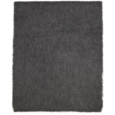 Shop Totême Alpaca Knit Scarf In 359 Dark Grey Melang