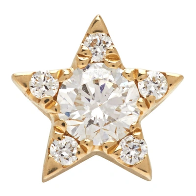 Shop Maria Tash Gold 5.5mm Diamond Star Earring In Yellow Gold