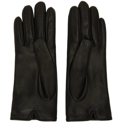 Shop Gucci Black Leather Horsebit Gloves In 1000 Nero