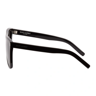 Shop Saint Laurent Black New Wave Sl 1 Square Sunglasses In 002 Black