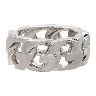 Shop Givenchy Silver G Chain Ring In 040 Silvery