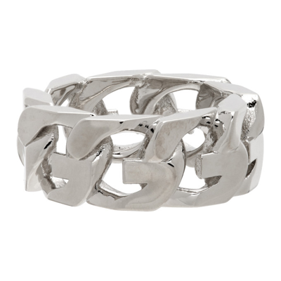 Shop Givenchy Silver G Chain Ring In 040 Silvery