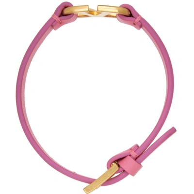 Shop Valentino Pink Calfskin Vlogo Bracelet In Hw4 Feminine