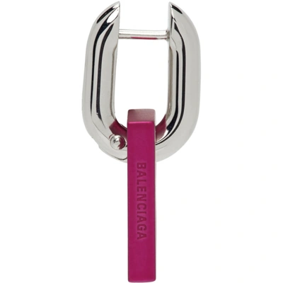 Shop Balenciaga Xs B Chain Earrings In 7053 Pink