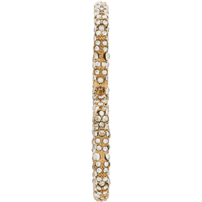 Shop Valentino Gold  Garavani Crystal Vlogo Earrings In Mh5 Gold