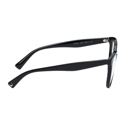 Shop Valentino Black Oval Acetate Glasses In 5198 Black