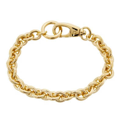 Shop Laura Lombardi Gold Cable Anklet In Brass