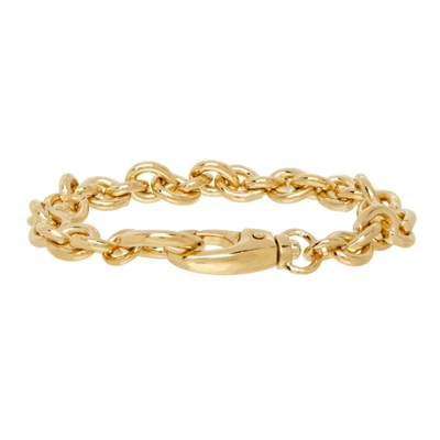 Shop Laura Lombardi Gold Cable Anklet In Brass