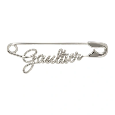 Shop Jean Paul Gaultier Silver Safety Pin Single Earring In 91 Silver