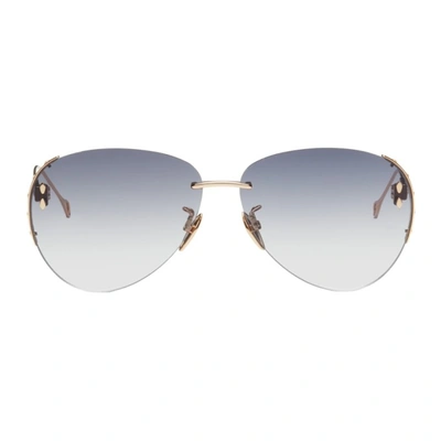 Shop Isabel Marant Rimless 0056 Aviator Sunglasses In 0000 Rose Gold