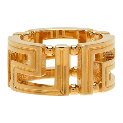 Shop Versace Gold Grecamania Ring In D00h Gold