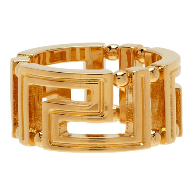 Shop Versace Gold Grecamania Ring In D00h Gold