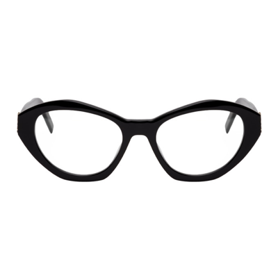 Shop Saint Laurent Black Sl M60 Cat-eye Glasses In 001 Black