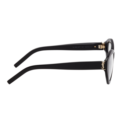 Shop Saint Laurent Black Sl M60 Cat-eye Glasses In 001 Black