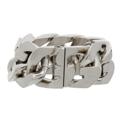 Shop Givenchy Silver Medium G Chain Bracelet In 040-silvery