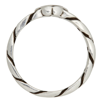 Shop Gucci Silver Wide Interlocking G Ring In 0728 Semi Shiny Silv