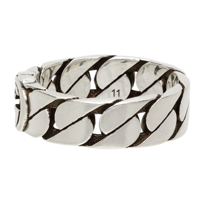 Gucci Interlocking-g Sterling Silver Ring In 0728 Semi Shiny Silv
