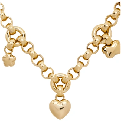 Shop Laura Lombardi Gold Amorina Necklace In Brass