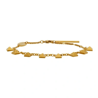 Shop Valentino Chain Rockstud Bracelet In Cs4 Gold 18